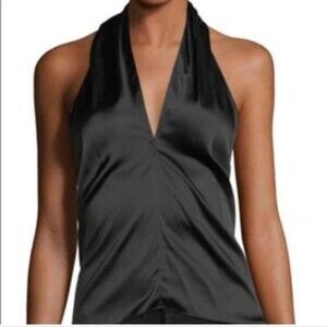 Ro & De NWT charcoal gray, polyester spandex halter top, size S